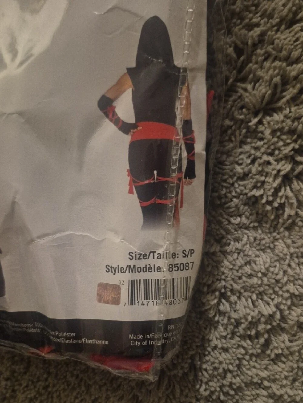 Leg Avenue Black and Red Ninja Costume Set - Picture 5 of 5